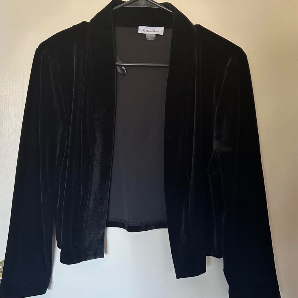 Calvin Klein women’s black velvet jacket. Size M